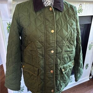 J. Crew Green Quilted Barn Jacket